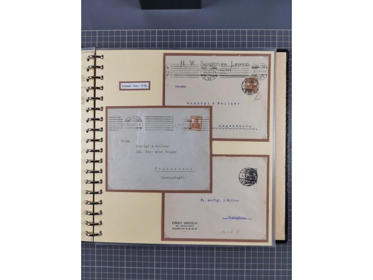 1872/1923, umfangreiche Sammlung mit ca. 800 Briefen,Karten und Ganzsachen. Am Anfang mit kleinem Teil “Hufeisentstempel”, an