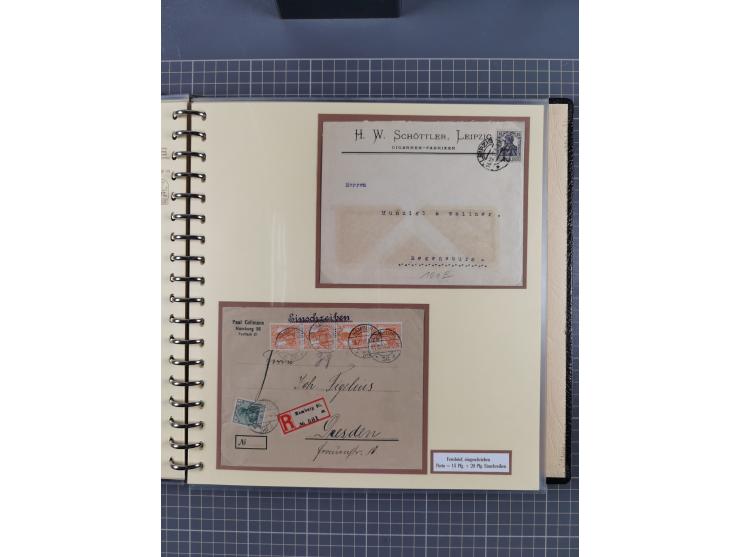 1872/1923, umfangreiche Sammlung mit ca. 800 Briefen,Karten und Ganzsachen. Am Anfang mit kleinem Teil “Hufeisentstempel”, an