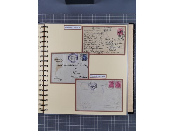 1872/1923, umfangreiche Sammlung mit ca. 800 Briefen,Karten und Ganzsachen. Am Anfang mit kleinem Teil “Hufeisentstempel”, an