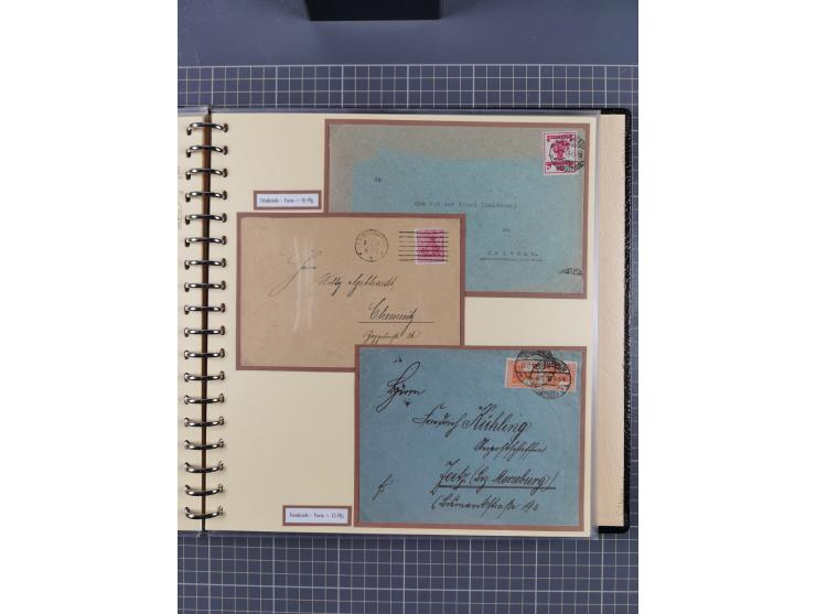 1872/1923, umfangreiche Sammlung mit ca. 800 Briefen,Karten und Ganzsachen. Am Anfang mit kleinem Teil “Hufeisentstempel”, an