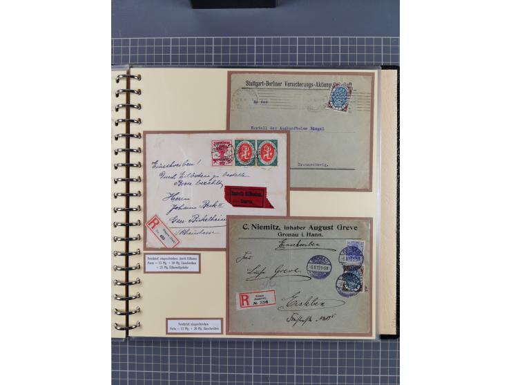 1872/1923, umfangreiche Sammlung mit ca. 800 Briefen,Karten und Ganzsachen. Am Anfang mit kleinem Teil “Hufeisentstempel”, an