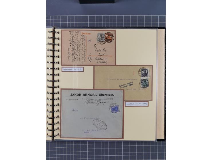 1872/1923, umfangreiche Sammlung mit ca. 800 Briefen,Karten und Ganzsachen. Am Anfang mit kleinem Teil “Hufeisentstempel”, an