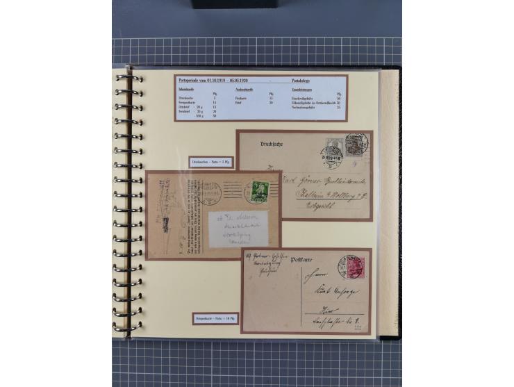 1872/1923, umfangreiche Sammlung mit ca. 800 Briefen,Karten und Ganzsachen. Am Anfang mit kleinem Teil “Hufeisentstempel”, an