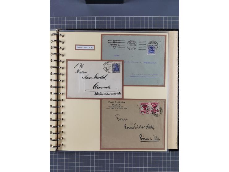 1872/1923, umfangreiche Sammlung mit ca. 800 Briefen,Karten und Ganzsachen. Am Anfang mit kleinem Teil “Hufeisentstempel”, an