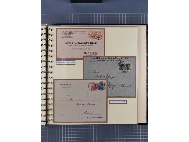 1872/1923, umfangreiche Sammlung mit ca. 800 Briefen,Karten und Ganzsachen. Am Anfang mit kleinem Teil “Hufeisentstempel”, an