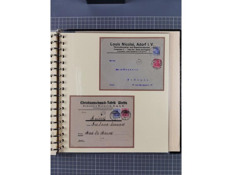 1872/1923, umfangreiche Sammlung mit ca. 800 Briefen,Karten und Ganzsachen. Am Anfang mit kleinem Teil “Hufeisentstempel”, an