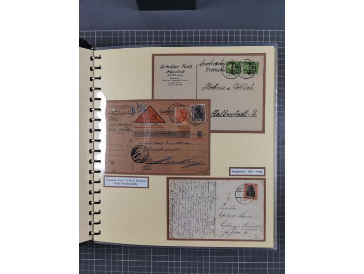 1872/1923, umfangreiche Sammlung mit ca. 800 Briefen,Karten und Ganzsachen. Am Anfang mit kleinem Teil “Hufeisentstempel”, an