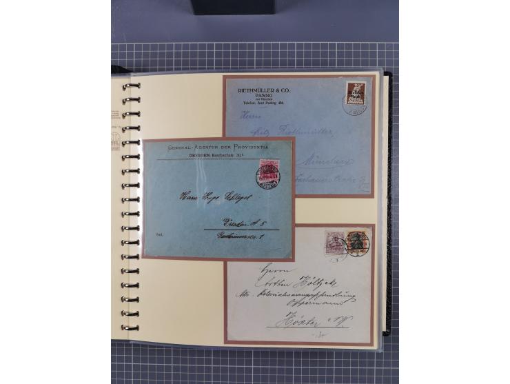 1872/1923, umfangreiche Sammlung mit ca. 800 Briefen,Karten und Ganzsachen. Am Anfang mit kleinem Teil “Hufeisentstempel”, an