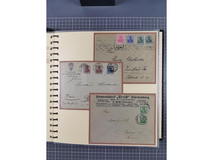 1872/1923, umfangreiche Sammlung mit ca. 800 Briefen,Karten und Ganzsachen. Am Anfang mit kleinem Teil “Hufeisentstempel”, an