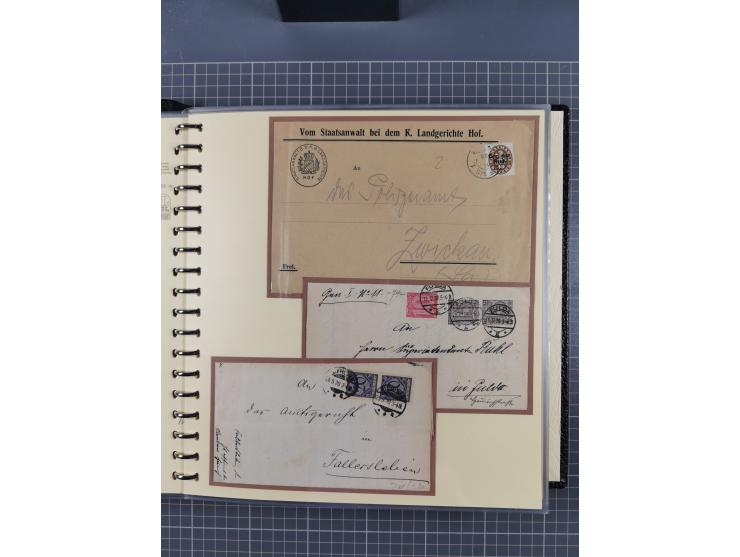 1872/1923, umfangreiche Sammlung mit ca. 800 Briefen,Karten und Ganzsachen. Am Anfang mit kleinem Teil “Hufeisentstempel”, an