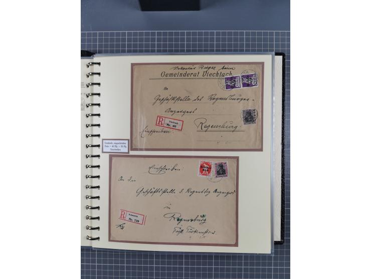 1872/1923, umfangreiche Sammlung mit ca. 800 Briefen,Karten und Ganzsachen. Am Anfang mit kleinem Teil “Hufeisentstempel”, an