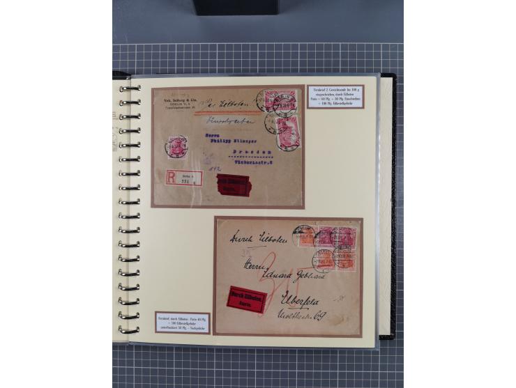 1872/1923, umfangreiche Sammlung mit ca. 800 Briefen,Karten und Ganzsachen. Am Anfang mit kleinem Teil “Hufeisentstempel”, an