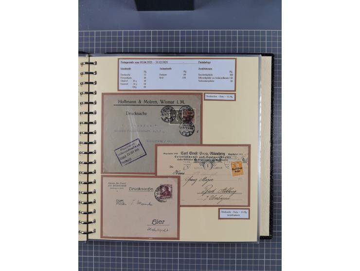 1872/1923, umfangreiche Sammlung mit ca. 800 Briefen,Karten und Ganzsachen. Am Anfang mit kleinem Teil “Hufeisentstempel”, an