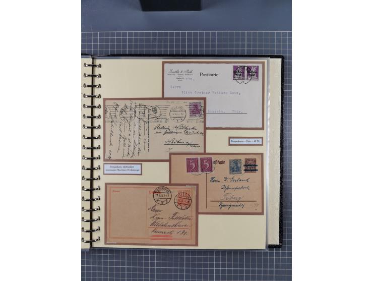 1872/1923, umfangreiche Sammlung mit ca. 800 Briefen,Karten und Ganzsachen. Am Anfang mit kleinem Teil “Hufeisentstempel”, an