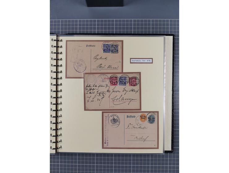 1872/1923, umfangreiche Sammlung mit ca. 800 Briefen,Karten und Ganzsachen. Am Anfang mit kleinem Teil “Hufeisentstempel”, an