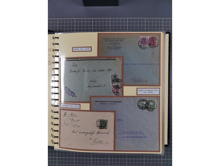 1872/1923, umfangreiche Sammlung mit ca. 800 Briefen,Karten und Ganzsachen. Am Anfang mit kleinem Teil “Hufeisentstempel”, an