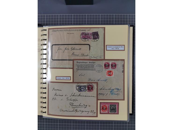 1872/1923, umfangreiche Sammlung mit ca. 800 Briefen,Karten und Ganzsachen. Am Anfang mit kleinem Teil “Hufeisentstempel”, an