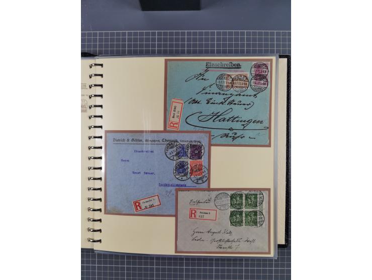 1872/1923, umfangreiche Sammlung mit ca. 800 Briefen,Karten und Ganzsachen. Am Anfang mit kleinem Teil “Hufeisentstempel”, an