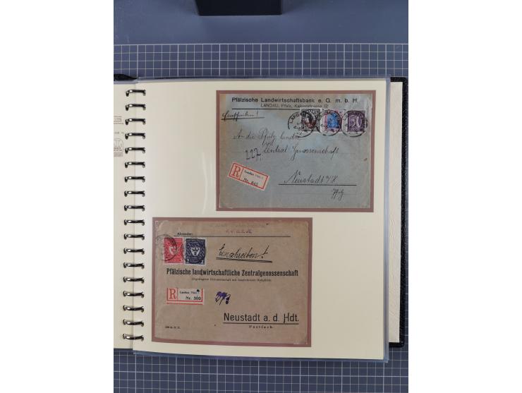 1872/1923, umfangreiche Sammlung mit ca. 800 Briefen,Karten und Ganzsachen. Am Anfang mit kleinem Teil “Hufeisentstempel”, an