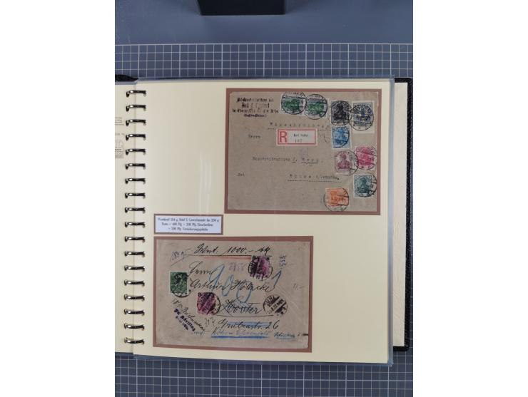 1872/1923, umfangreiche Sammlung mit ca. 800 Briefen,Karten und Ganzsachen. Am Anfang mit kleinem Teil “Hufeisentstempel”, an