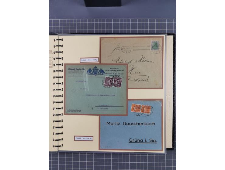 1872/1923, umfangreiche Sammlung mit ca. 800 Briefen,Karten und Ganzsachen. Am Anfang mit kleinem Teil “Hufeisentstempel”, an
