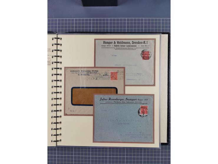 1872/1923, umfangreiche Sammlung mit ca. 800 Briefen,Karten und Ganzsachen. Am Anfang mit kleinem Teil “Hufeisentstempel”, an