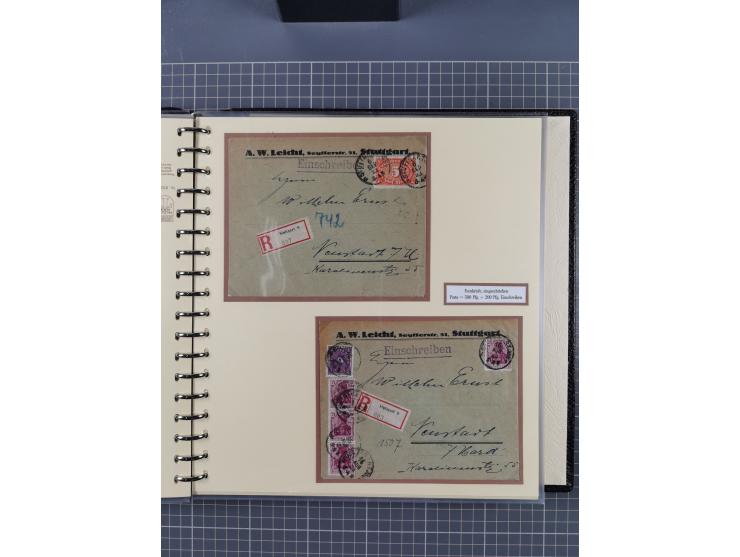 1872/1923, umfangreiche Sammlung mit ca. 800 Briefen,Karten und Ganzsachen. Am Anfang mit kleinem Teil “Hufeisentstempel”, an