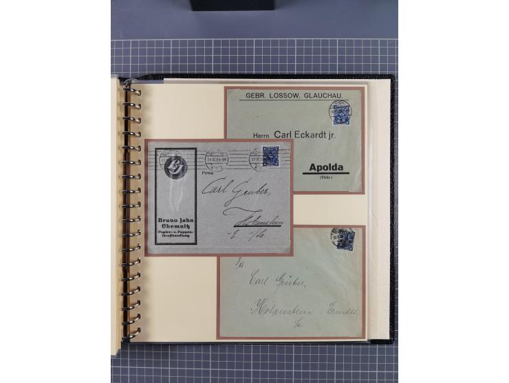 1872/1923, umfangreiche Sammlung mit ca. 800 Briefen,Karten und Ganzsachen. Am Anfang mit kleinem Teil “Hufeisentstempel”, an