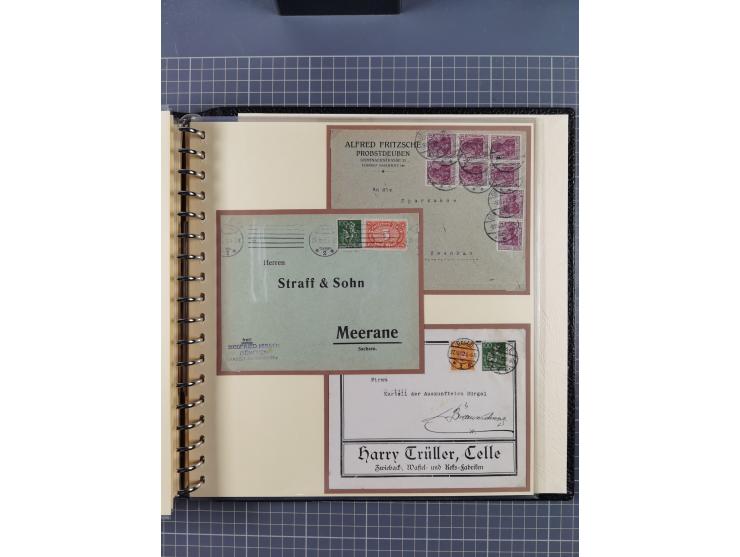 1872/1923, umfangreiche Sammlung mit ca. 800 Briefen,Karten und Ganzsachen. Am Anfang mit kleinem Teil “Hufeisentstempel”, an