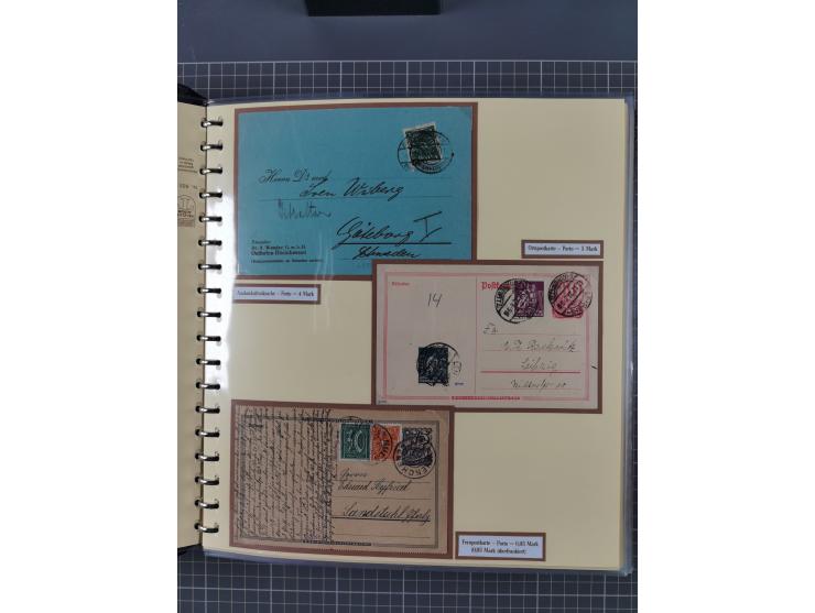 1872/1923, umfangreiche Sammlung mit ca. 800 Briefen,Karten und Ganzsachen. Am Anfang mit kleinem Teil “Hufeisentstempel”, an