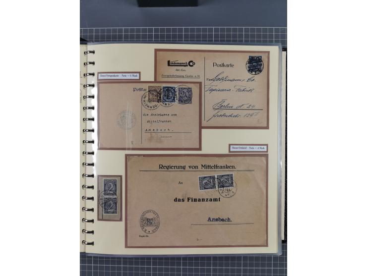 1872/1923, umfangreiche Sammlung mit ca. 800 Briefen,Karten und Ganzsachen. Am Anfang mit kleinem Teil “Hufeisentstempel”, an