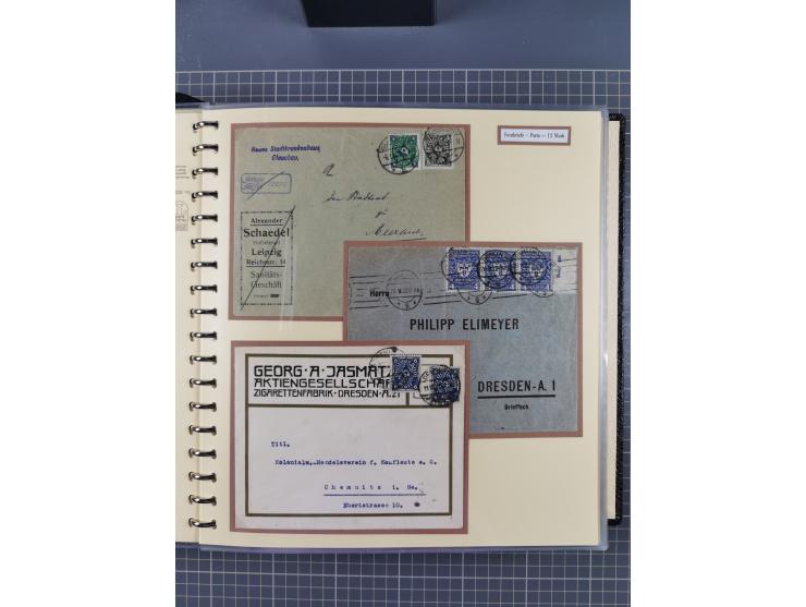 1872/1923, umfangreiche Sammlung mit ca. 800 Briefen,Karten und Ganzsachen. Am Anfang mit kleinem Teil “Hufeisentstempel”, an