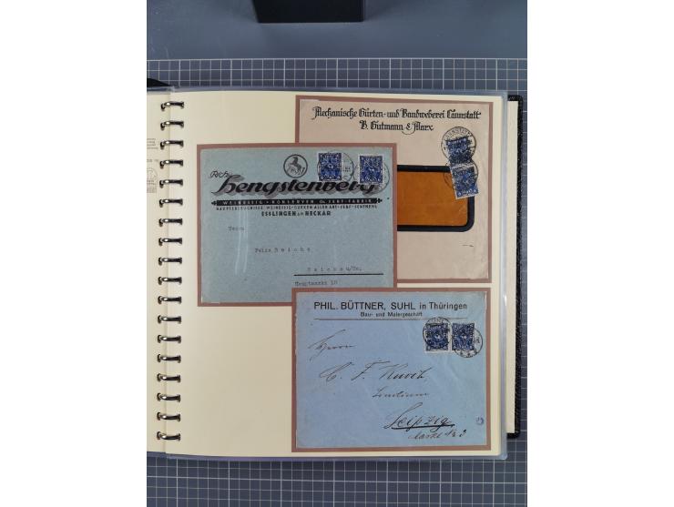 1872/1923, umfangreiche Sammlung mit ca. 800 Briefen,Karten und Ganzsachen. Am Anfang mit kleinem Teil “Hufeisentstempel”, an