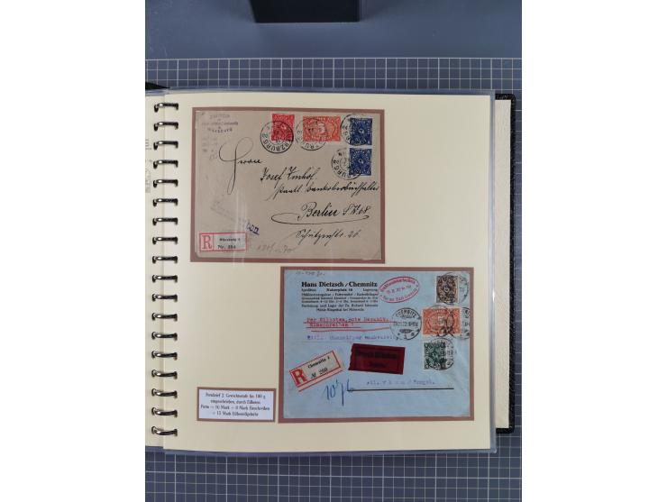 1872/1923, umfangreiche Sammlung mit ca. 800 Briefen,Karten und Ganzsachen. Am Anfang mit kleinem Teil “Hufeisentstempel”, an