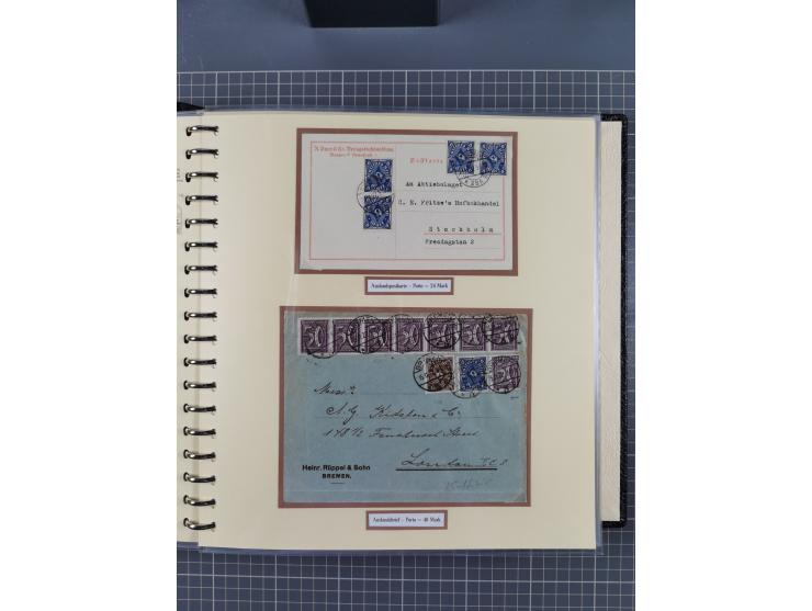 1872/1923, umfangreiche Sammlung mit ca. 800 Briefen,Karten und Ganzsachen. Am Anfang mit kleinem Teil “Hufeisentstempel”, an
