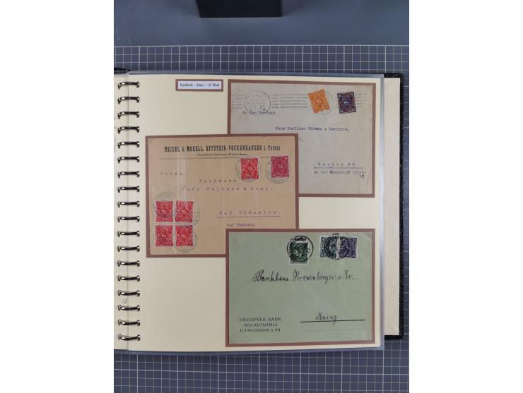 1872/1923, umfangreiche Sammlung mit ca. 800 Briefen,Karten und Ganzsachen. Am Anfang mit kleinem Teil “Hufeisentstempel”, an