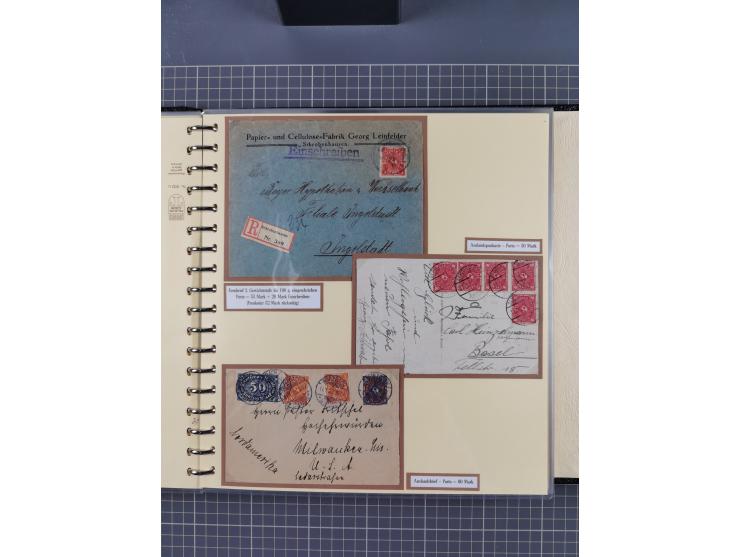1872/1923, umfangreiche Sammlung mit ca. 800 Briefen,Karten und Ganzsachen. Am Anfang mit kleinem Teil “Hufeisentstempel”, an
