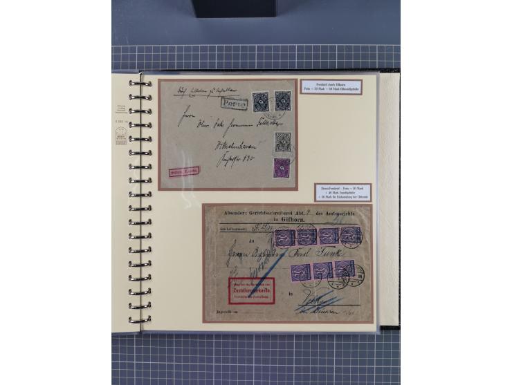 1872/1923, umfangreiche Sammlung mit ca. 800 Briefen,Karten und Ganzsachen. Am Anfang mit kleinem Teil “Hufeisentstempel”, an