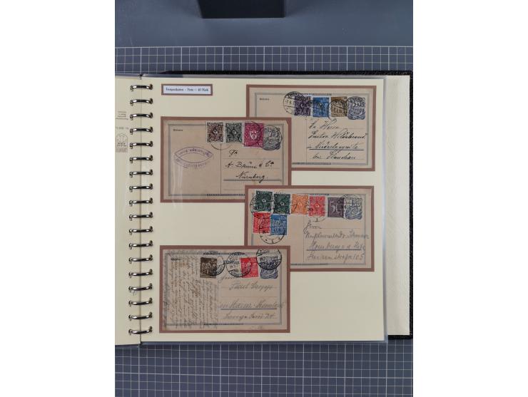 1872/1923, umfangreiche Sammlung mit ca. 800 Briefen,Karten und Ganzsachen. Am Anfang mit kleinem Teil “Hufeisentstempel”, an