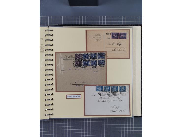 1872/1923, umfangreiche Sammlung mit ca. 800 Briefen,Karten und Ganzsachen. Am Anfang mit kleinem Teil “Hufeisentstempel”, an