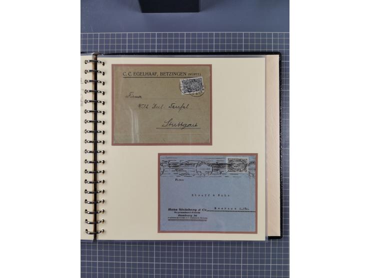 1872/1923, umfangreiche Sammlung mit ca. 800 Briefen,Karten und Ganzsachen. Am Anfang mit kleinem Teil “Hufeisentstempel”, an