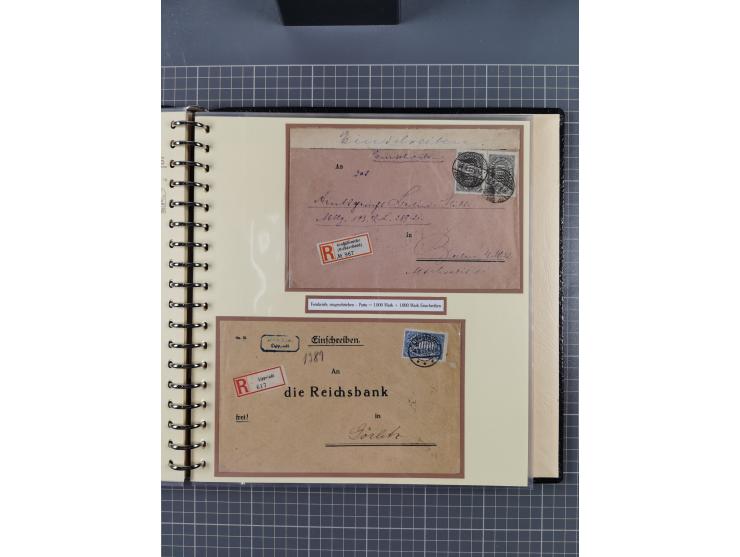 1872/1923, umfangreiche Sammlung mit ca. 800 Briefen,Karten und Ganzsachen. Am Anfang mit kleinem Teil “Hufeisentstempel”, an