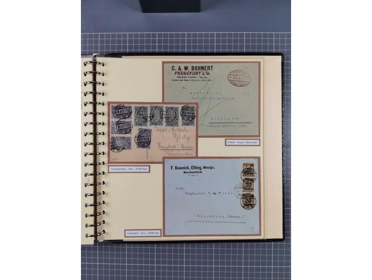 1872/1923, umfangreiche Sammlung mit ca. 800 Briefen,Karten und Ganzsachen. Am Anfang mit kleinem Teil “Hufeisentstempel”, an