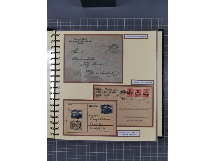 1872/1923, umfangreiche Sammlung mit ca. 800 Briefen,Karten und Ganzsachen. Am Anfang mit kleinem Teil “Hufeisentstempel”, an