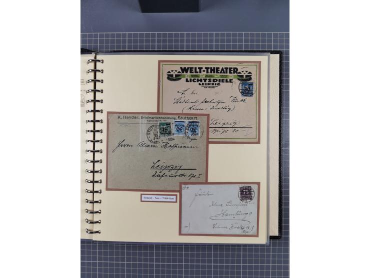 1872/1923, umfangreiche Sammlung mit ca. 800 Briefen,Karten und Ganzsachen. Am Anfang mit kleinem Teil “Hufeisentstempel”, an