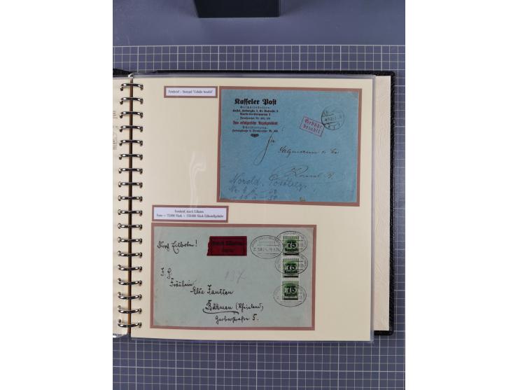 1872/1923, umfangreiche Sammlung mit ca. 800 Briefen,Karten und Ganzsachen. Am Anfang mit kleinem Teil “Hufeisentstempel”, an