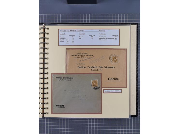 1872/1923, umfangreiche Sammlung mit ca. 800 Briefen,Karten und Ganzsachen. Am Anfang mit kleinem Teil “Hufeisentstempel”, an