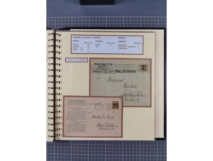 1872/1923, umfangreiche Sammlung mit ca. 800 Briefen,Karten und Ganzsachen. Am Anfang mit kleinem Teil “Hufeisentstempel”, an