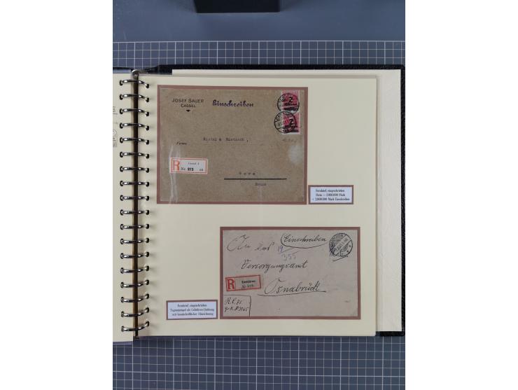 1872/1923, umfangreiche Sammlung mit ca. 800 Briefen,Karten und Ganzsachen. Am Anfang mit kleinem Teil “Hufeisentstempel”, an