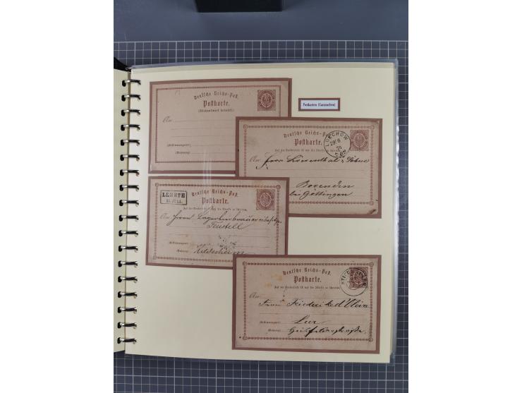 1872/1923, umfangreiche Sammlung mit ca. 800 Briefen,Karten und Ganzsachen. Am Anfang mit kleinem Teil “Hufeisentstempel”, an